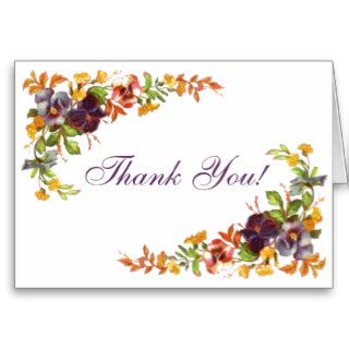 Flower border Thank You Greeting Cards