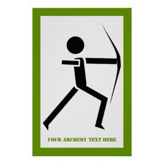 Archer with his bow black, green archery custom print