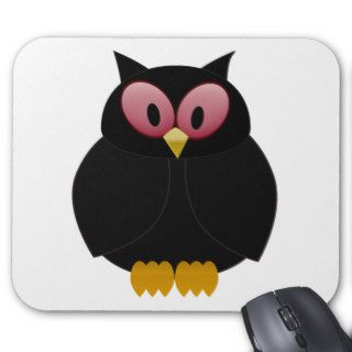 Black owl mouse pad