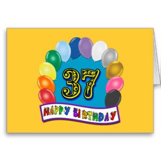 Happy 37th Birthday Balloon Arch Card