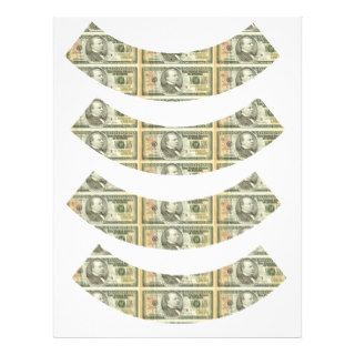 Million Dollar Bills Money Spread Cupcake Wrapper Personalized Letterhead