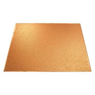 Fasade 4 ft. x 8 ft. Hammered Polished Copper Wall Panel S55 25