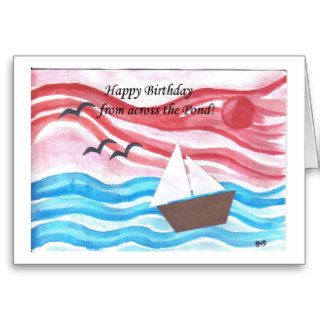 happy birthday across the pond greeting card