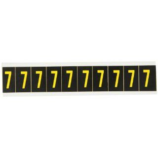 Brady 7890 7,  Outdoor Numbers & Letters , 1 1/2" Height x 7/8" Width, Yellow on Black, Legend "7"  (1 per Order)