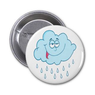 silly happy rain cloud cartoon pinback buttons
