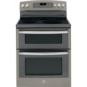 GE 6.6 cu. ft. Double Oven Electric Range with Self Cleaning Ovens in Slate JB850EFES