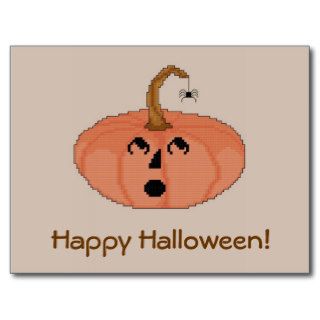 Happy Halloween Startled Pumpkin Postcard