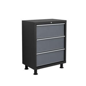 NewAge Products Bold Series 33 in. H x 26 in. W x 16 in. D Welded 24 gauge Freestanding Steel 3 Drawer Tool Cabinet 37203