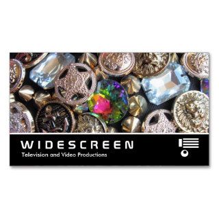 Widescreen 0443   Bling Buttons Business Card Template