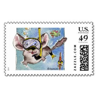 Cartoon Chinchilla Custom Postage Stamps