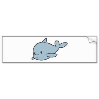 Custom Cute Baby Dolphin Cartoon Bumper Sticker