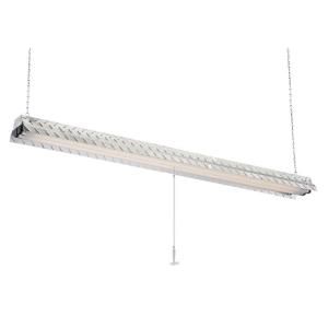 Commercial Electric Steel Plate 2 Lamp Hanging Fluorescent Silver ShopLight CESL403 CL