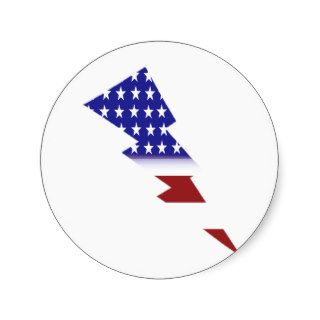 American Flag   lightning shape Stickers