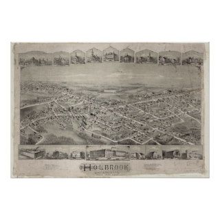Holbrook Massachusetts 1892 Antique Panoramic Map Posters