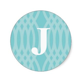 Ornate Woven Monogram   Letter J Stickers