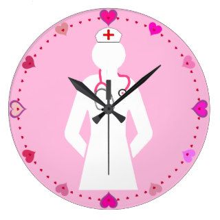 Nursing Icon with Stethoscope Wall Clock