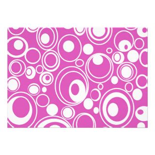 Geometric Colorful Pink Circles Pattern Custom Invitation