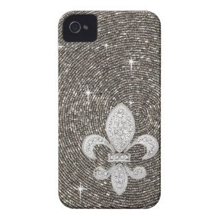 NEW Fleur de Lis Diamond Bling Designs iPhone 4 Case