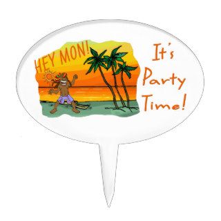 Funny Jamaica Hey Mon Its Party Time Cake Toppers