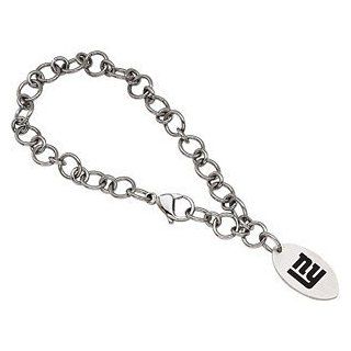 Womens Stainless Steel New York Giants Logo Dangle Bracelet NFL Officially Licensed Jewelry Jewelry Jewelry