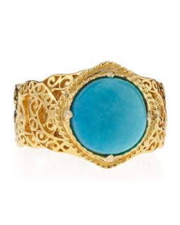 Turquoise Cabochon Gold Ring