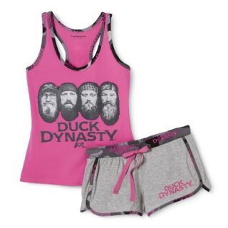Duck Dynasty Tank/Boxer PJ Sets   Pink/Grey L