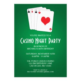 Casino Night Birthday Party Personalized Announcement