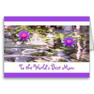 Water Lilies Floating World's Best Mom  card