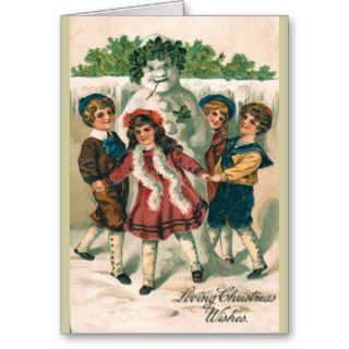 Victorian Snowman Christmas Card