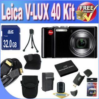 Leica V Lux 40 14.1 Megapixel Compact Digital Camera with 20x Optical Zoom, 24 480 mm Leica DC Vario Elmar Lens, 3 inch Touch Screen + Extended Life Battery + External Rapid Travel Quick Charger + 32GB SDHC Class 10 Memory Card + USB Card Reader + Memory C