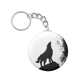 Wolf & Moon Silhoutte Keychains
