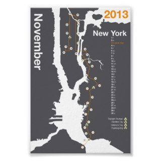 New York City Marathon Map Print