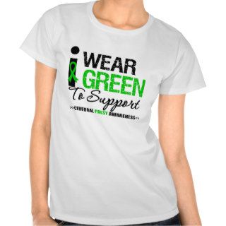Cerebral Palsy I Wear Green Ribbon For Awareness Tees