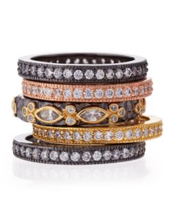 Set of Five Stackable Mixed Eternity Band Rings