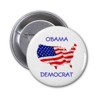Obama Democrat flag button