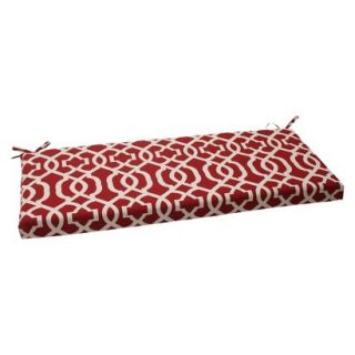 Outdoor Bench Cushion   Red/White Geometric