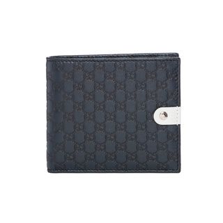 Gucci Microguccissima Navy Leather Bi fold Wallet