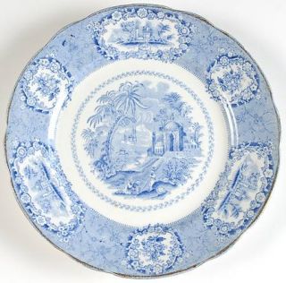 Ridgway (Ridgways) Oriental (Blue, Gold Trim) Luncheon Plate, Fine China Dinnerw