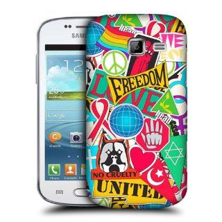 Head Case Designs Advocacies Sticker Happy Hard Back Case Cover For Samsung Galaxy Trend II Duos S7572 Cell Phones & Accessories