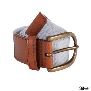 American Apparel American Apparel Unisex Spun Poly web Leather Belt Silver Size Large