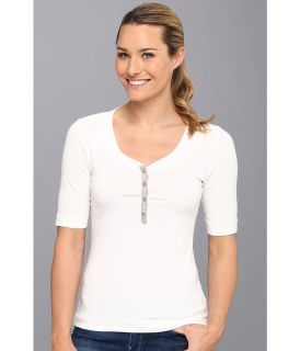 Royal Robbins Endeavor Henley Elbow Sleeve Womens Short Sleeve Pullover (White)