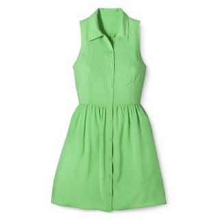 Merona Womens Woven Sleeveless Shirt Dress   Pristine Green   18