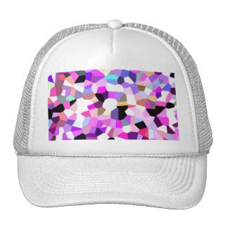 Modern Abstract Geometric Pattern Pink Teal Pastel Hats