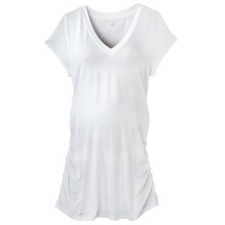 Liz Lange for Target Maternity Short Sleeve V Neck Tunic Top   White XXL
