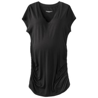 Liz Lange for Target Maternity Short Sleeve V Neck Tunic Top   Black L