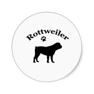 Rottweiler dog black silhouette paw print stickers
