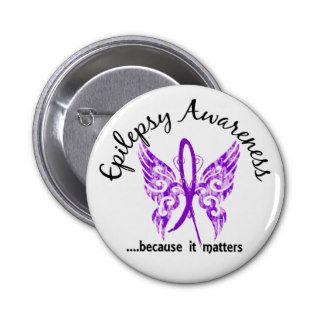 Grunge Tattoo Butterfly 6.1 Epilepsy Pinback Button