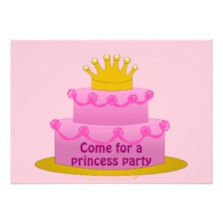 Pink Princess Girls Birthday Party Invitations