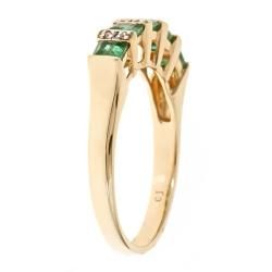 D'Yach 14k Gold Zambian Emerald and Diamond Accent Ring D'Yach Gemstone Rings