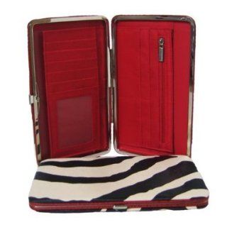 Red Zebra Designer Inspired Animal Print Flat Wallet   Opera Clutch Shoes